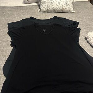Black plus size workout tops - includes 2